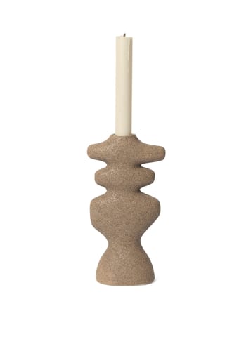 Ferm Living - Kerzenhalter - Yara Candle Holder - Yara Candle Holder - Large - Dark Sand