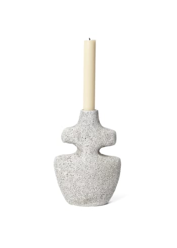 Ferm Living - Lysestage - Yara Candle Holder - Yara Candle Holder - Medium - Grey Pumice