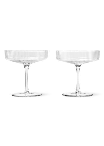 Ferm Living - Glass - Ripple Champagne Saucer (Set of 2) - Clear
