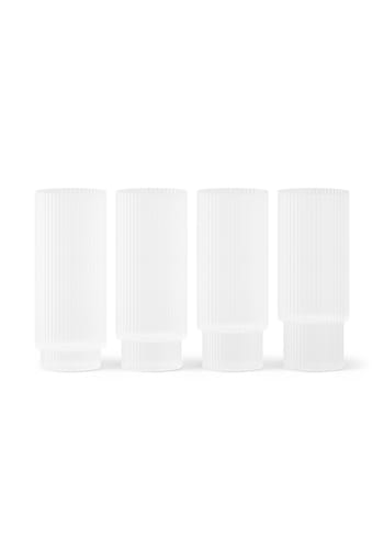 Ferm Living - Glas - Ripple Long Drink Glass (Set of 4) - Frosted