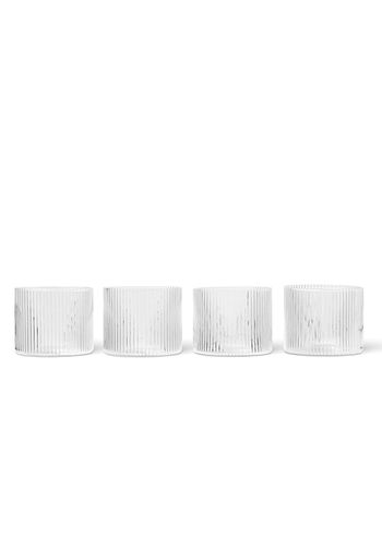 Ferm Living - Lasi - Ripple Low Glass (Set of 4) - Clear