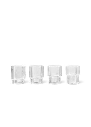 Ferm Living - Glas - Ripple Small Glass (Set of 4) - Clear