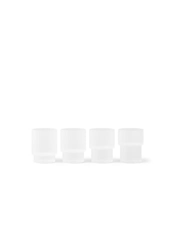 Ferm Living - Szkło - Ripple Small Glass (Set of 4) - Frosted