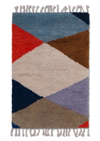 Ferm Living - Alfombra - Harlequin Knotted Rug - Multi Blue