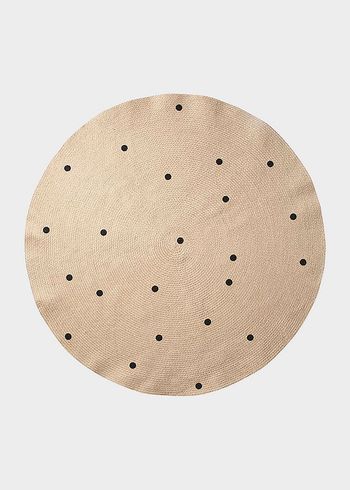 Ferm Living - Teppich - Jute Carpet - Black Dots