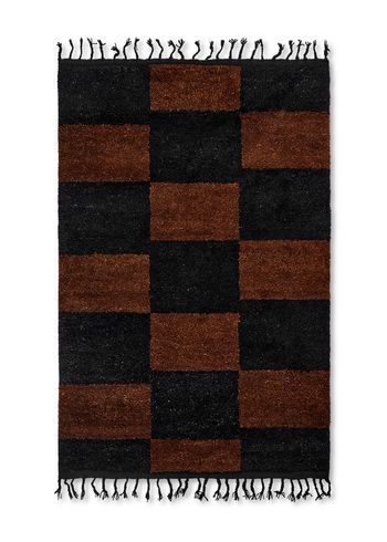Ferm Living - Teppich - Mara Knotted Rug - Black/Chocolate