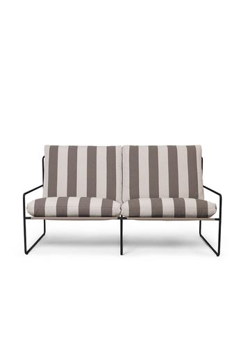 Ferm Living - Sofá de jardín - Desert 2-seater - Stripe - Black/Chocolate