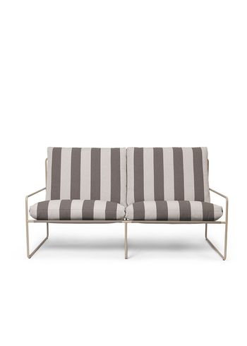 Ferm Living - Puutarha sohva - Desert 2-seater - Stripe - Cashmere/Chocolate