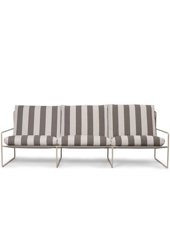 Ferm Living - Garden sofa - Desert 3-seater - Stripe - Cashmere/Chocolate