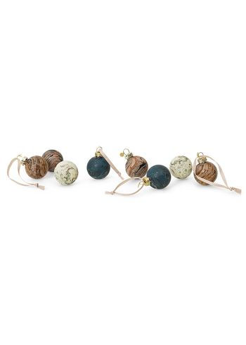 Ferm Living - Christmas Ball - Marble Baubles - S - Set of 8 - Mixed