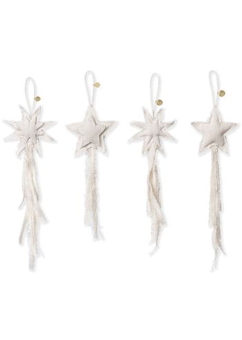 Ferm Living - Joulukoristeet - Vela Star Ornaments - Set of 4 - Natural