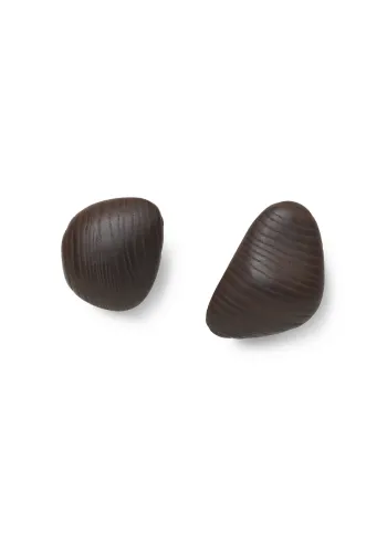 Ferm Living - Cintres - Cairn Hooks - Set Of 2 - Set of 2 - Dark Brown