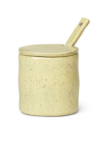 Ferm Living - Jar - Flow Jar w. Spoon - Yellow / Speckle