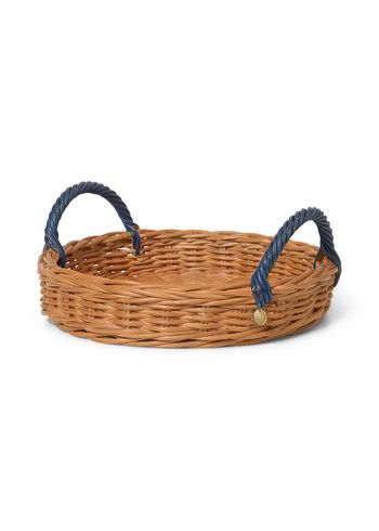 Ferm Living - Basket - Blue Handle Tray - Natural/Blue