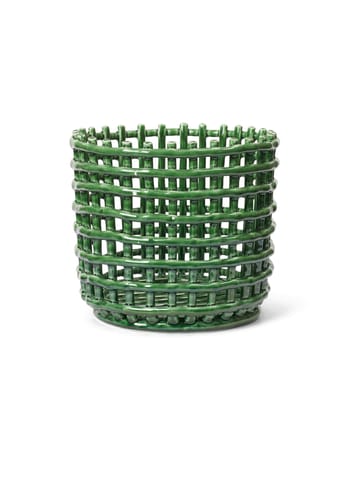 Ferm Living - Cestino - Ceramic Basket - Large - Emerald Green