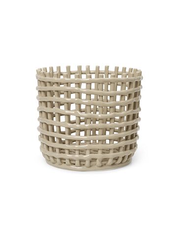Ferm Living - - Ceramic Basket - Large - Cashmere