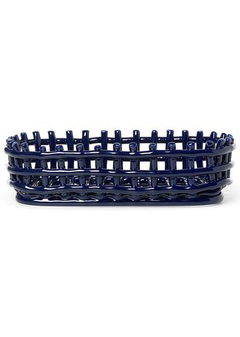 Ferm Living - Mand - Ceramic Basket - Oval - Blue