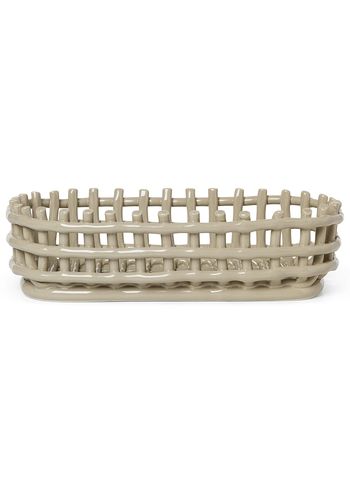 Ferm Living - Kurv - Ceramic Basket - Oval - Cashmere