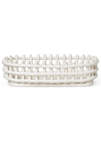 Ferm Living - Kurv - Ceramic Basket - Oval - Off White