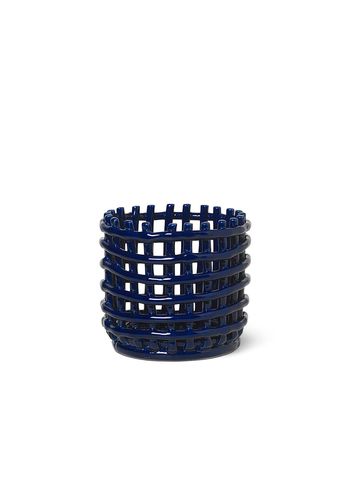 Ferm Living - Korg - Ceramic Basket - Small - Blue