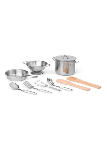 Ferm Living - Spielzeug - Toro Play Kitchen - Tools - Stainless Steel / Beech Wood