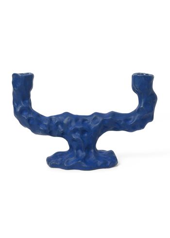 Ferm Living - Świecznik - Dito Candle Holder - Bright Blue - Double