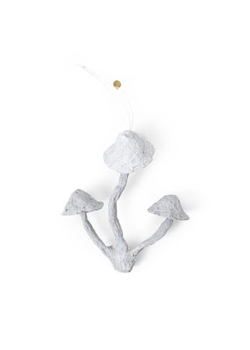 Ferm Living - Hanging Objects - Mushroom Ornament - Mushroom Ornament - 3 caps - Faded White