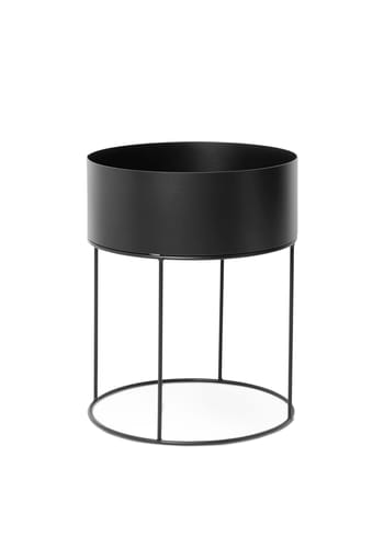 Ferm Living - Box na rastliny - Plant Box - Round - Round - Black