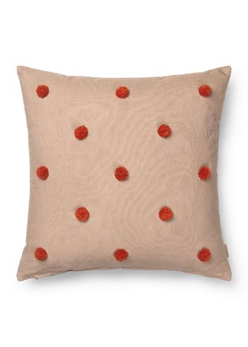 Ferm Living - Pillow - Dot Tuftet - Camel/Red