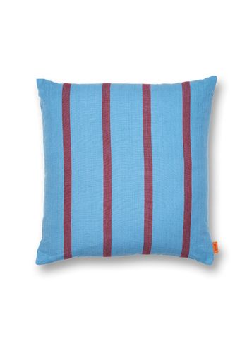 Ferm Living - Kudde - Grand Cushion - Faded Blue/Burgundy
