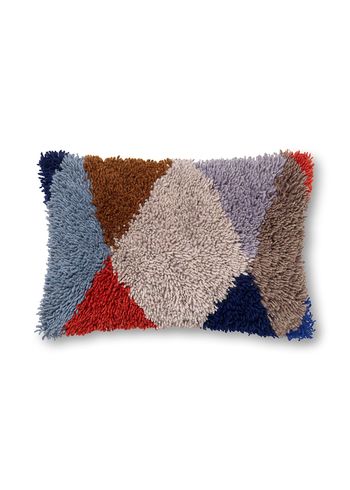 Ferm Living - Kudde - Halequin Tufted Cushion - Multi Blue