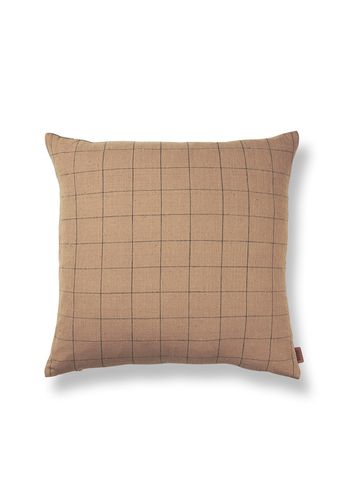 Ferm Living - Pudebetræk - Brown Cotton Cushion Cover - Grid
