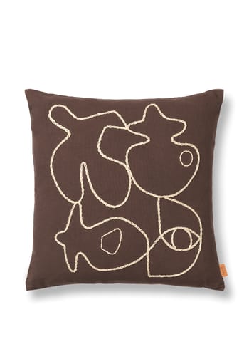 Ferm Living - Pudebetræk - Figure Cushion Cover - Figure Cushion Cover - Coffee/Sand