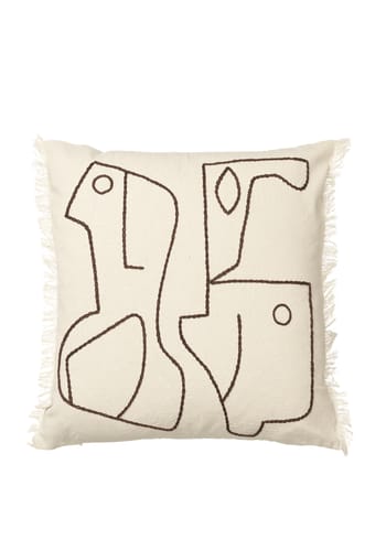 Ferm Living - Pudebetræk - Figure Cushion Cover - Figure Cushion Cover - Off-white/Coffee