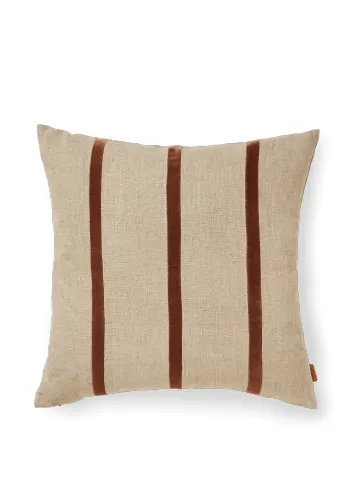 Ferm Living - Cushion cover - Senti Stripe Cushion Cover - Linen/Carob Brown