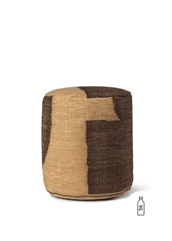 Ferm Living - Puff - Forene Cylinder Pouf - Tan/Chocolate