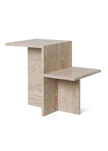 Ferm Living - Couchtisch - Distinct Side Table - Travertine - Small
