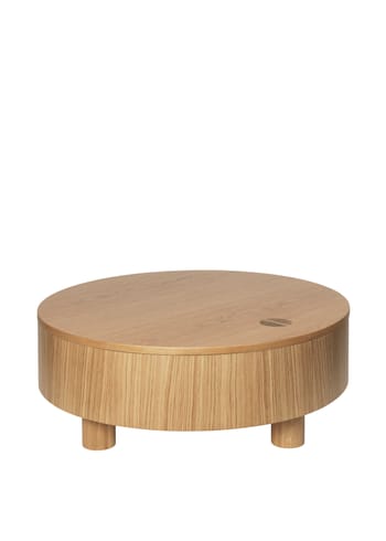 Ferm Living - Coffee Table - Olles Storage Table - Ø80 - Natural Oak Veneer