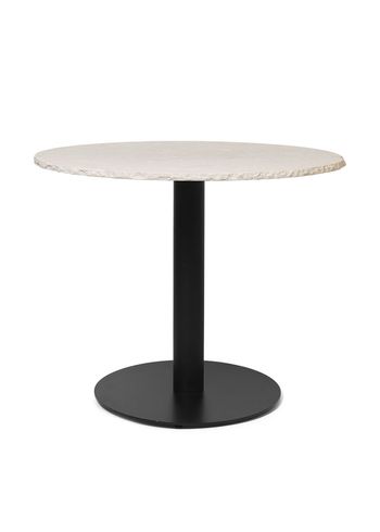 Ferm Living - Eettafel - Mineral Spisebord - Bordplade: Børstet Bianco Curia-marmor / Stel: Sort pulverlakeret galvaniseret stål