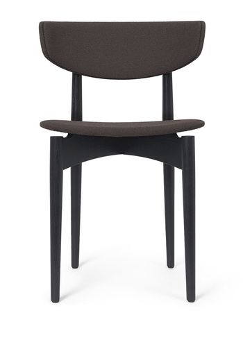 Ferm Living - Sedia da pranzo - Herman Dining Chair - Wooden Frame - Full Upholstery - Black Oak - Grain - Chocolate
