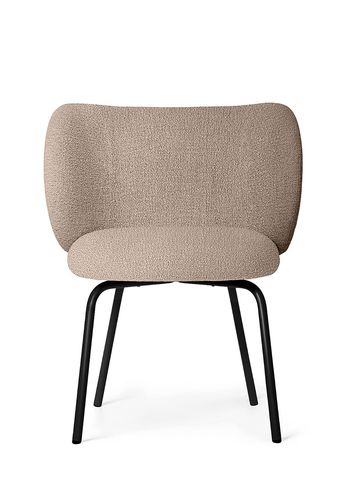 Ferm Living - Cadeira de jantar - Rico Dining Chair - Black / Bouclé - Sand