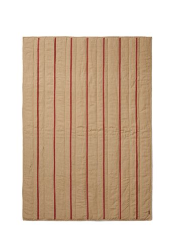 Ferm Living - Blanket - Grand Quilted Blanket - Camel/Red