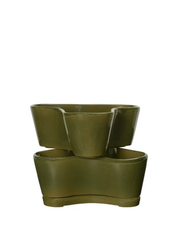 Ferm Living - Kukkaruukku - Gemi Stackable Planters – Set Of 2 - Moss Green