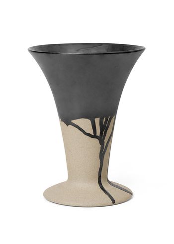 Ferm Living - Vaso - Flores Vase - Sand/Black