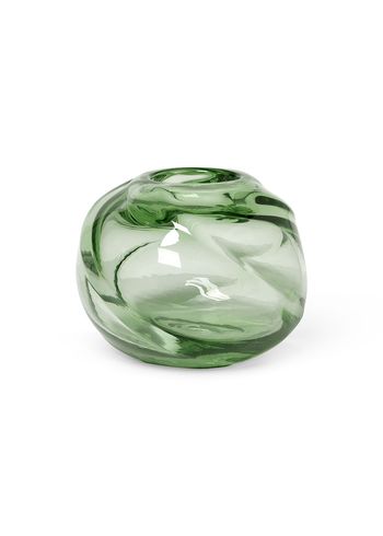 Ferm Living - Wazon - Water Swirl Round Vase - Recycled - Clear Green