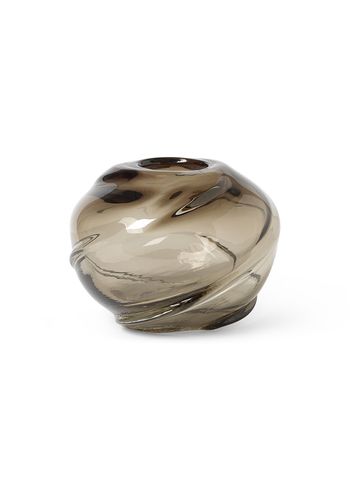 Ferm Living - - Water Swirl Round Vase - Smoked Grey
