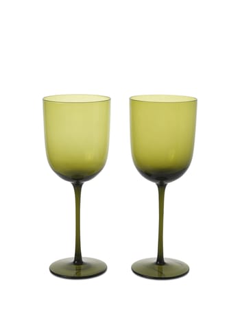 Ferm Living - Wine glass - Host Red Wine Glasses - Host Red Wine Glasses - Set of 2 - Moss Green