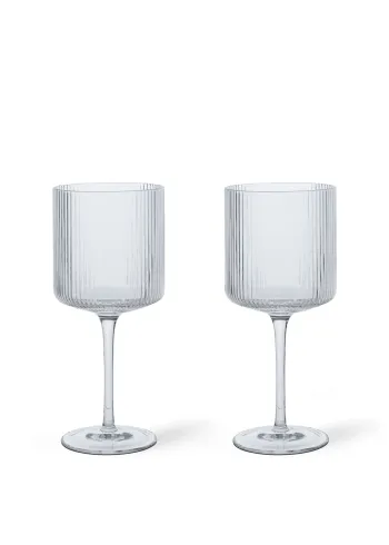 Ferm Living - Wine glass - Ripple Red Wine Glasses - Set Of 2 - Set of 2 - Clear