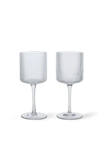 Ferm Living - Wine glass - Ripple White Wine Glasses - Set Of 2 - Set of 2 - Clear