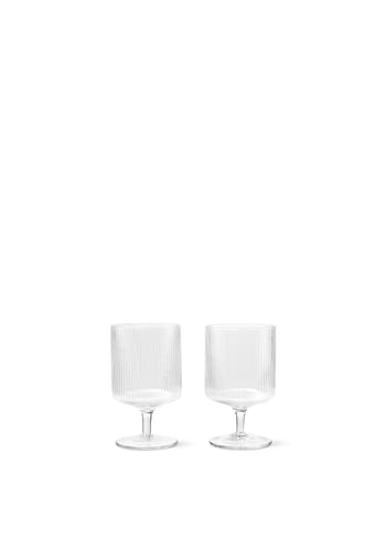 Ferm Living - Bicchiere da vino - Ripple Wine Glass (Set of 2) - Clear